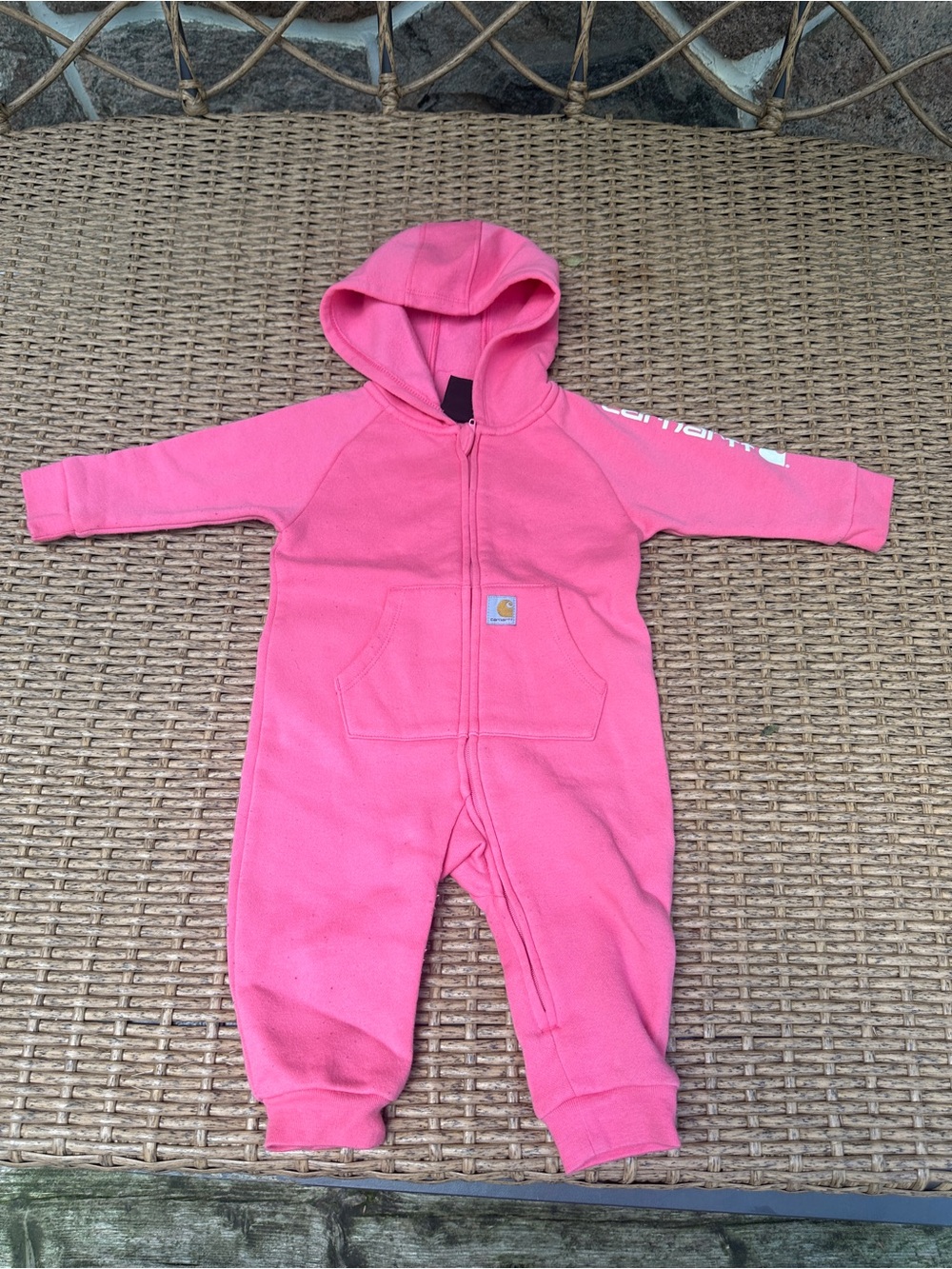 Carhartt Pink Hooded Zip One-Piece Footie